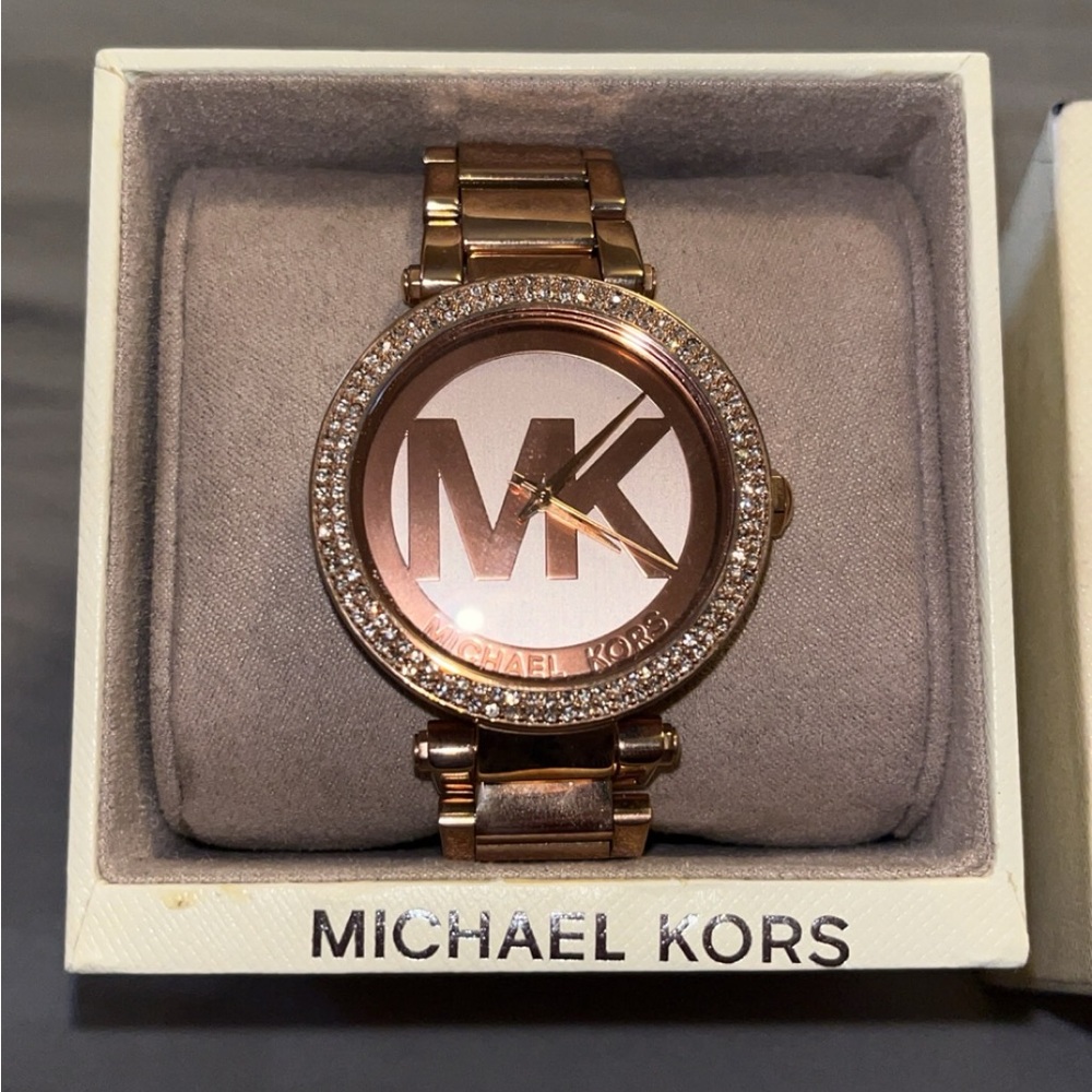 Rose gold MK watch